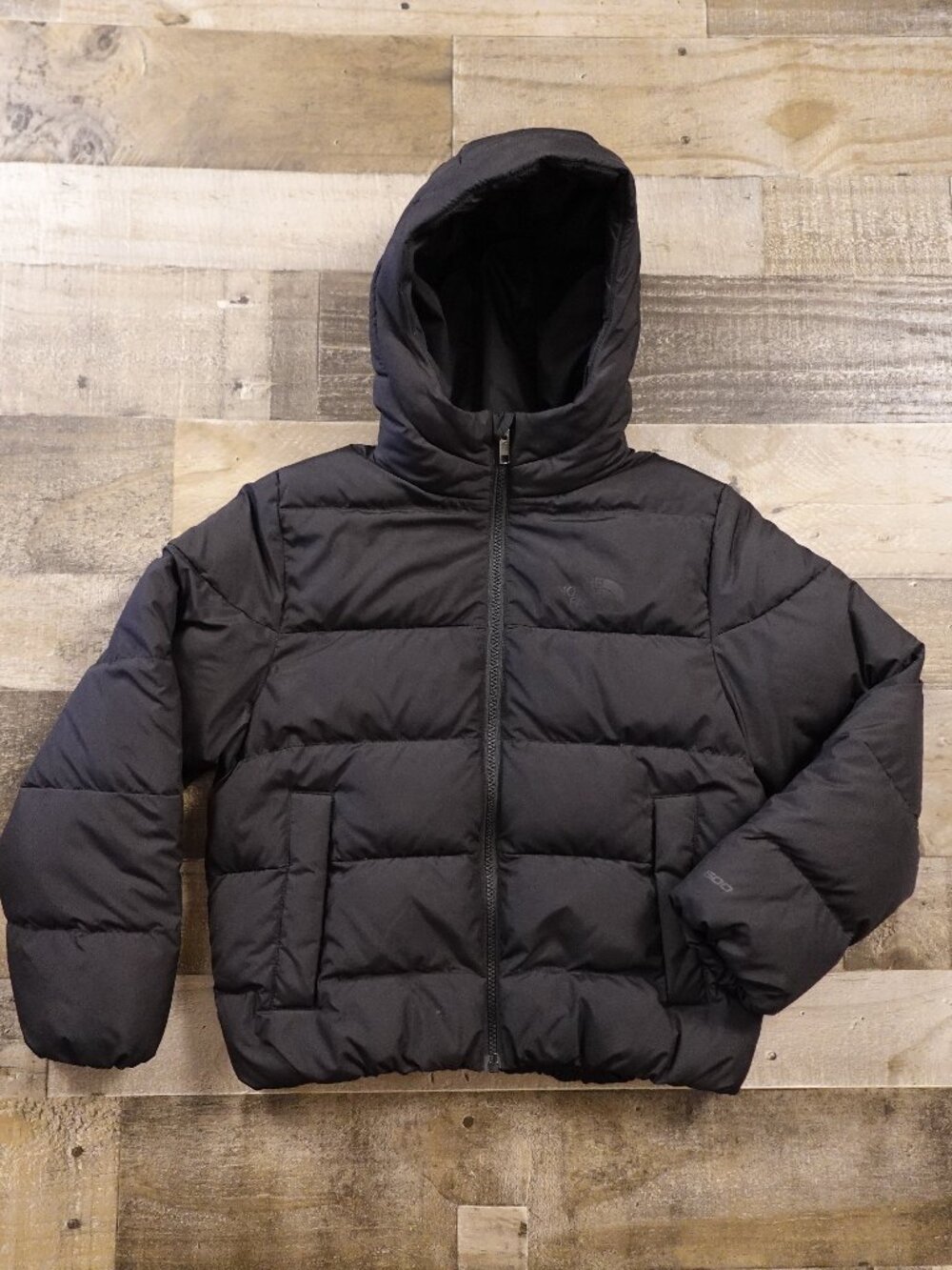The North Face Frost Fall Hooded Jacket Youth Medium Black 600 Down